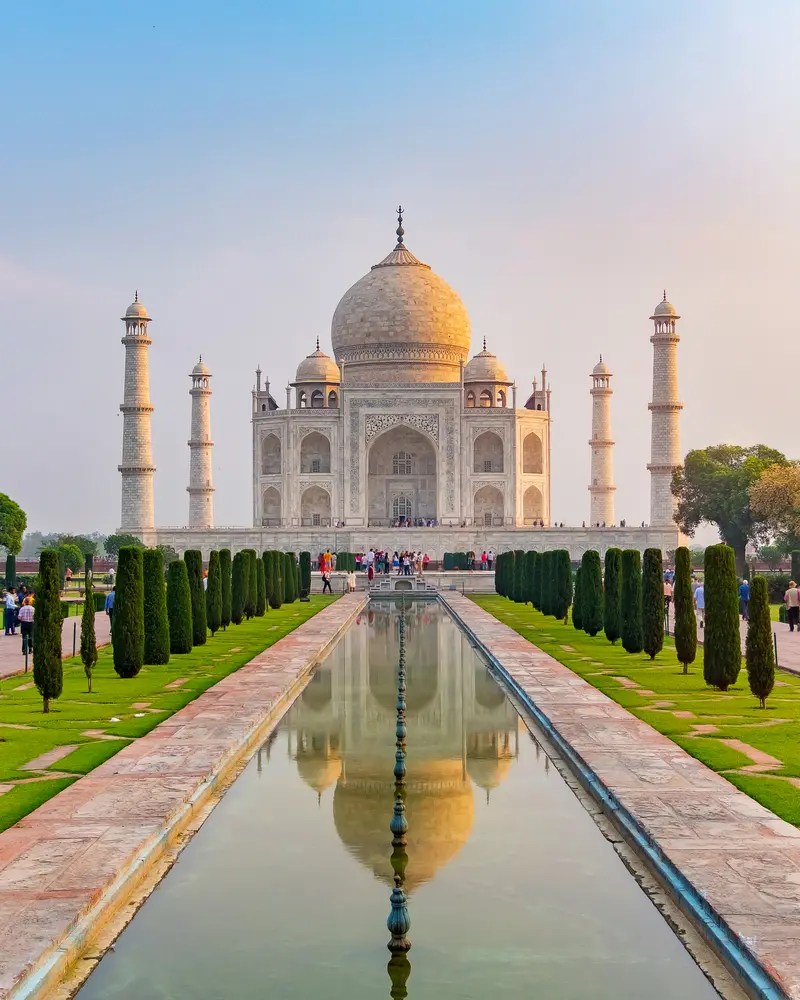 Taj Mahal Front View Reflected